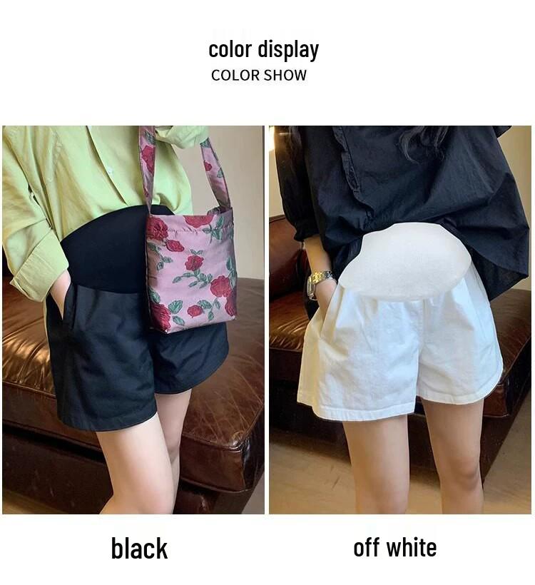 Plus Size Petite Maternity Wide Leg Shorts - Summer Fashion Thin Style