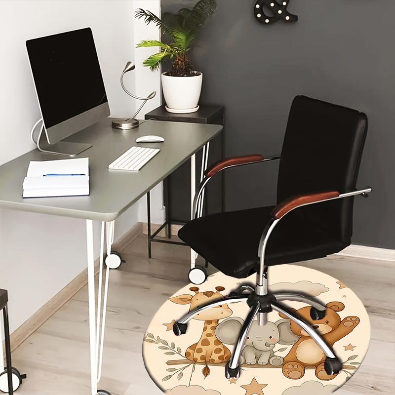 1PC Baby Animal Non-Slip Floor Round carpet, Office, family, bedroom, Large Area Rug Indoor Rugs,  Durable PolyesterH0379