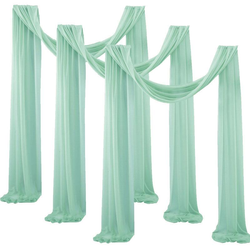 3Pack Set Wedding Arch Drape Fabric Sheer Chiffon Tulle Curtain Draping Backdrop Party Supplies Home Drapery Ceremony Decoration