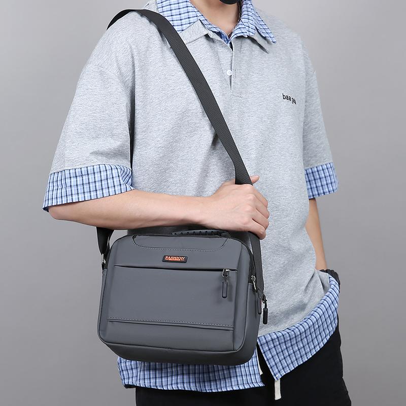 Professional Men's Crossbody Bag - Water-Resistant Oxford Messenger for Work (Large Capacity Oxford Sling with Secure Zippers)