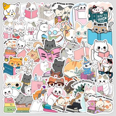 50 Cute Wind Kitten Graffiti Stickers Mobile Suitcase Waterproof Decorative Stickers Children's Hand Account Stickers