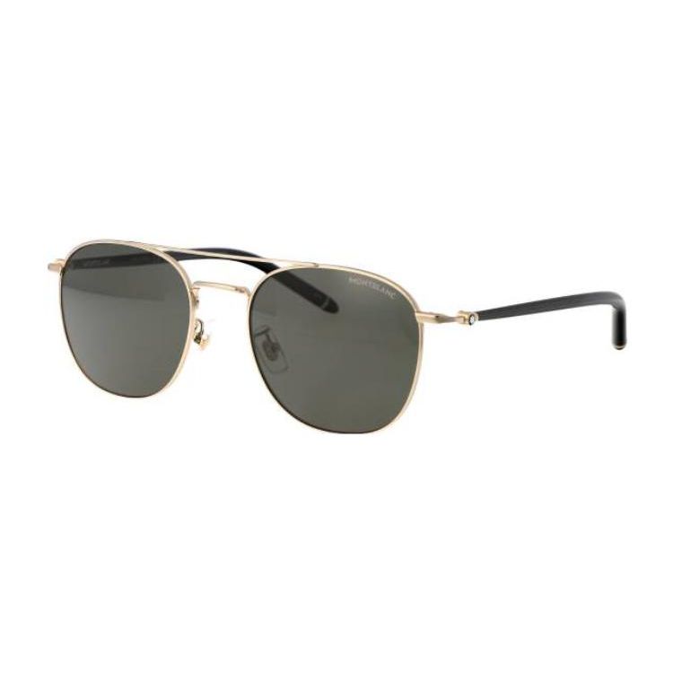 Montblanc Line Decoration Metal Pilot Style Sunglasses Unisex sunglasses Gold MB0271S001 Gold,54