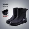 Ankle Height Lace-up Rubber Rain Boots with Fleece Lining and Non-Slip Sole
