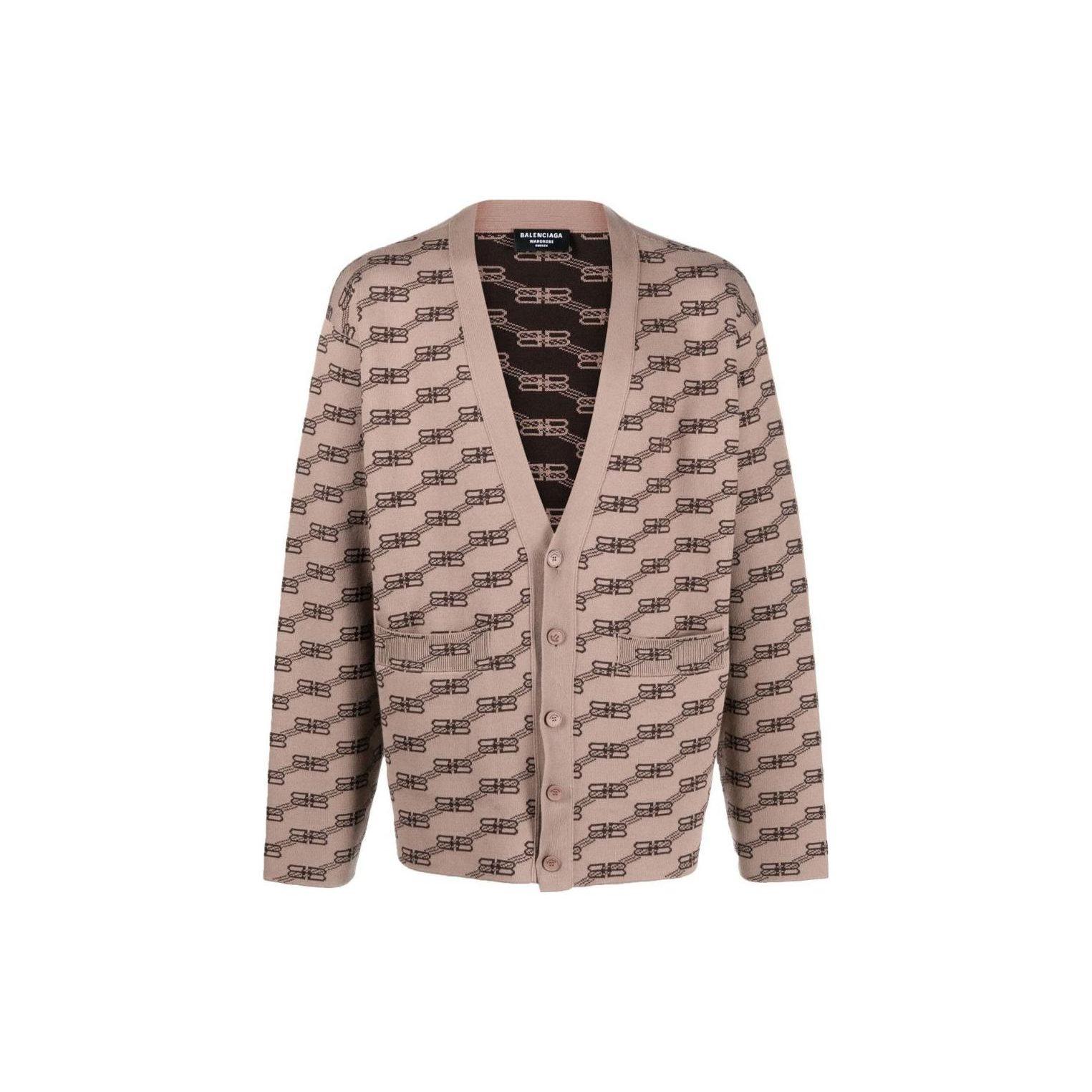 Balenciaga Logo Intarsia Knit Cardigan 704517T32539378