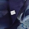 [BYSIFA] Women Navy Blue Pure Silk Scarf Hijab Fashion Peony Design Long 100% Silk Shawl Scarf Fall Winter Silk Scarves Echarpes