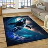 Tappeto Moquette 3D Mondo Sottomarino Fondale Marino Delfino Cartone Animato per Camera da Letto Soggiorno Decorazione Casa Divano, Bambino Grande Decor Tappetino Pavimento