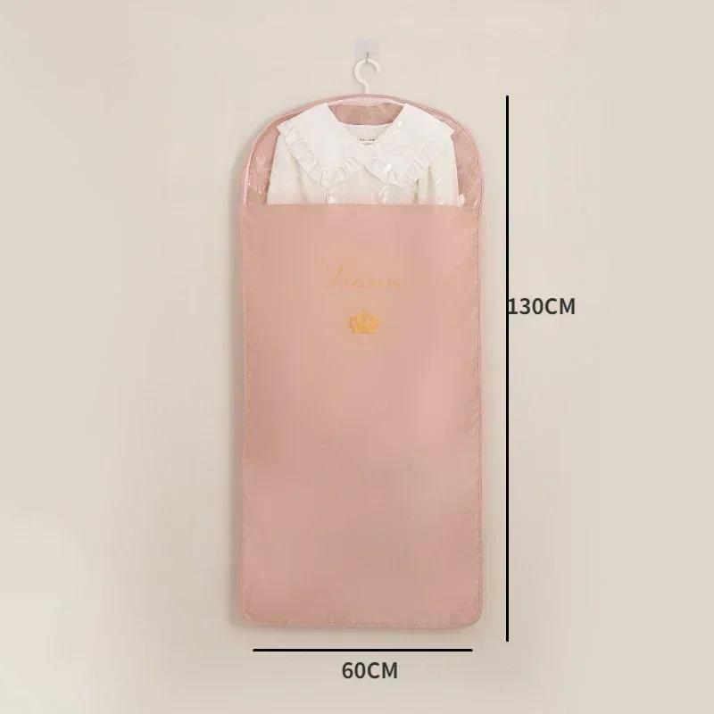 Satynowy Pokrowiec na Ubrania Pokrowiec Wiszący na Sukienkę Ochraniacz na Garnitur Płaszcz Torba do Przechowywania w Szafie Satynowy Pyłoszczelny Organizer na Odzież Sukienkę