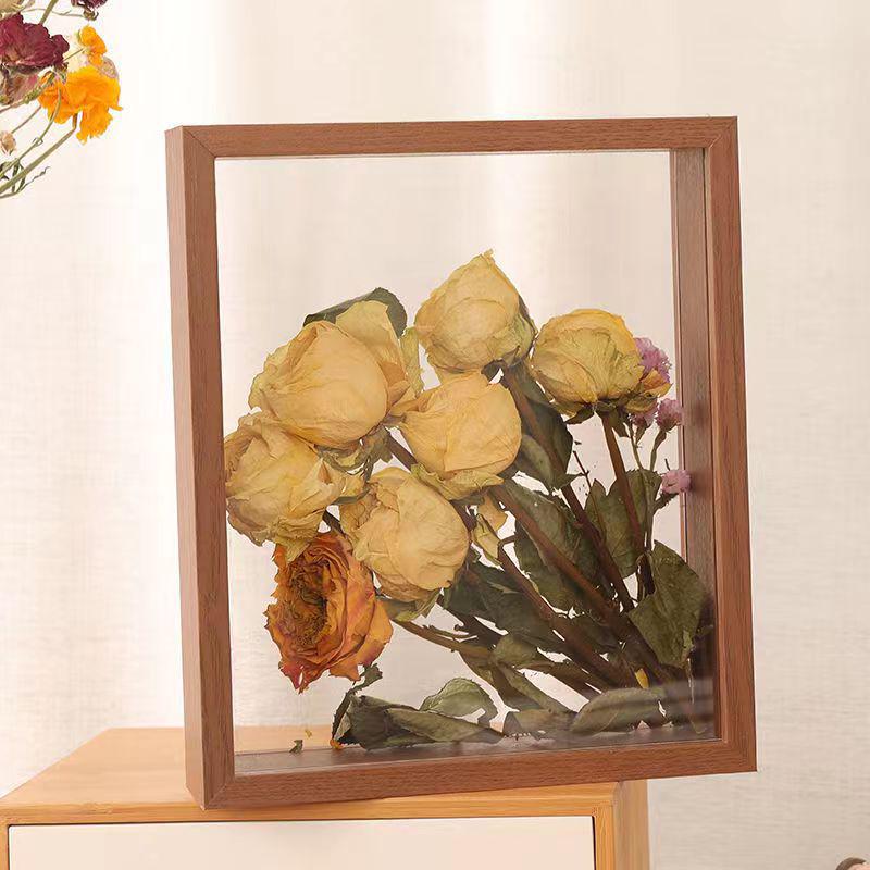 3D Double-Sided Transparent Frame for DIY Dried Rose Specimen Display