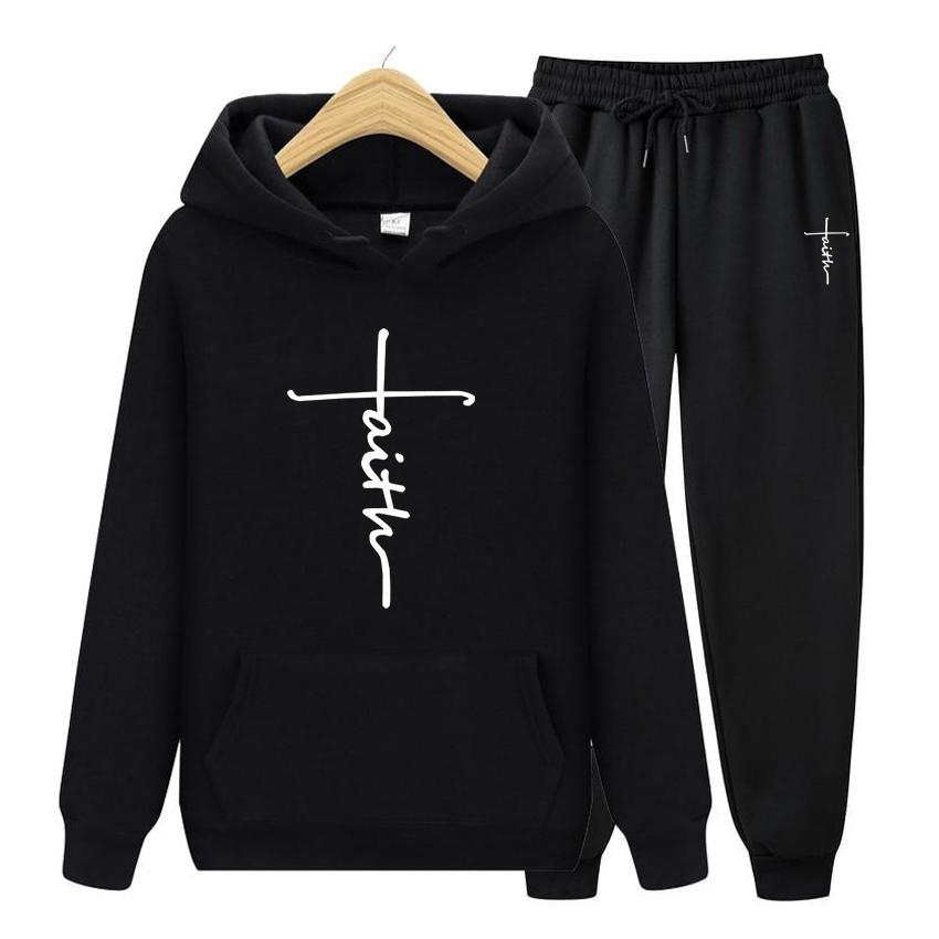 Men 2 Piece Set Hoodies+Pants Sets Hoody Mens Sweatshirt Sport Joggers Sweatpants Suit Autumn Winter Fashion Clothing Tracksuit