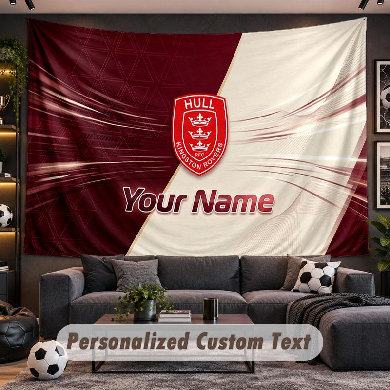 Wall Hanging Tapestry Custom NameHull KR Pattern Personalized Printed Fabric Wall Decor