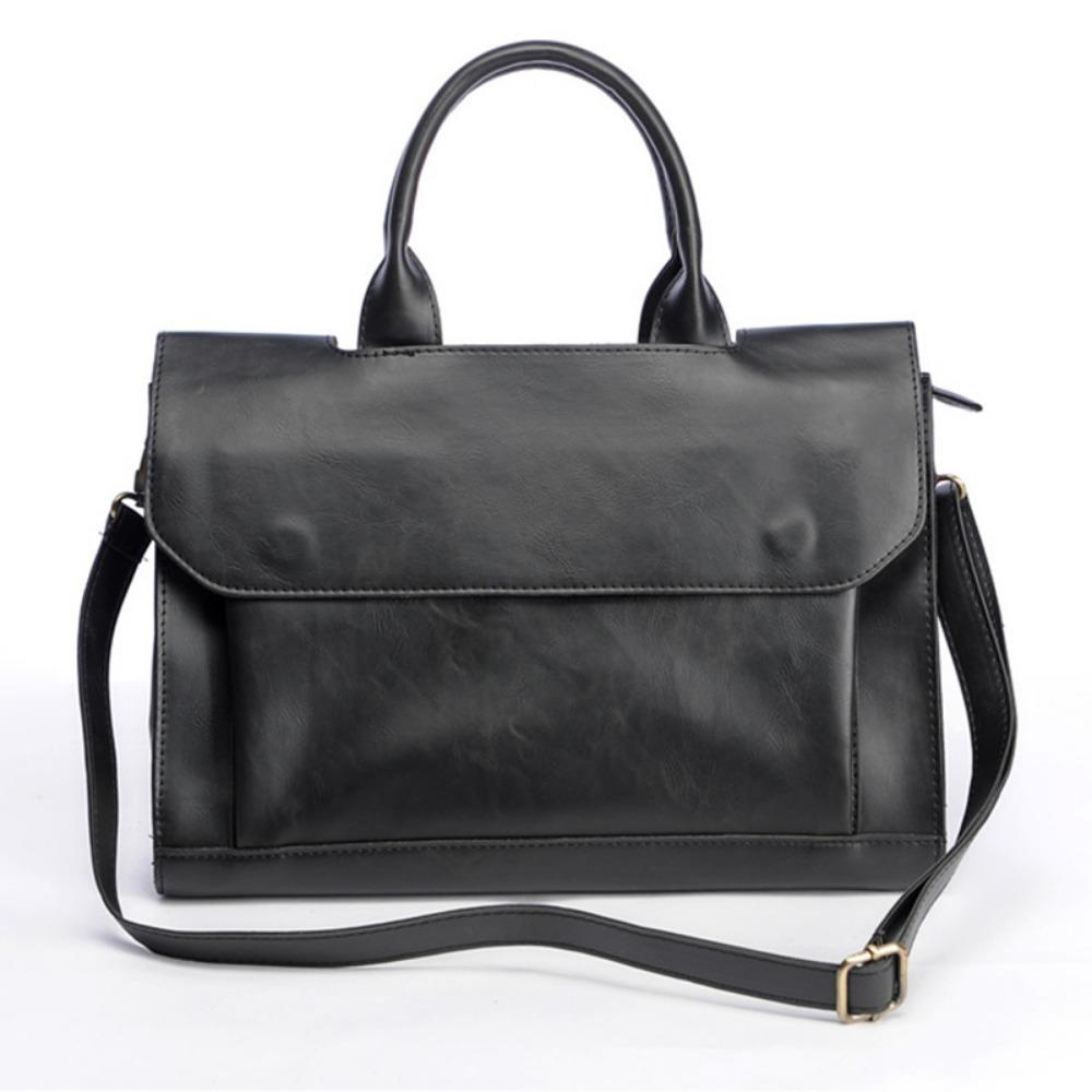 Simple PU Leather Men s Briefcase Handheld Business Shoulder Bag Large Capacity Computer Bag Men Messenger Bags