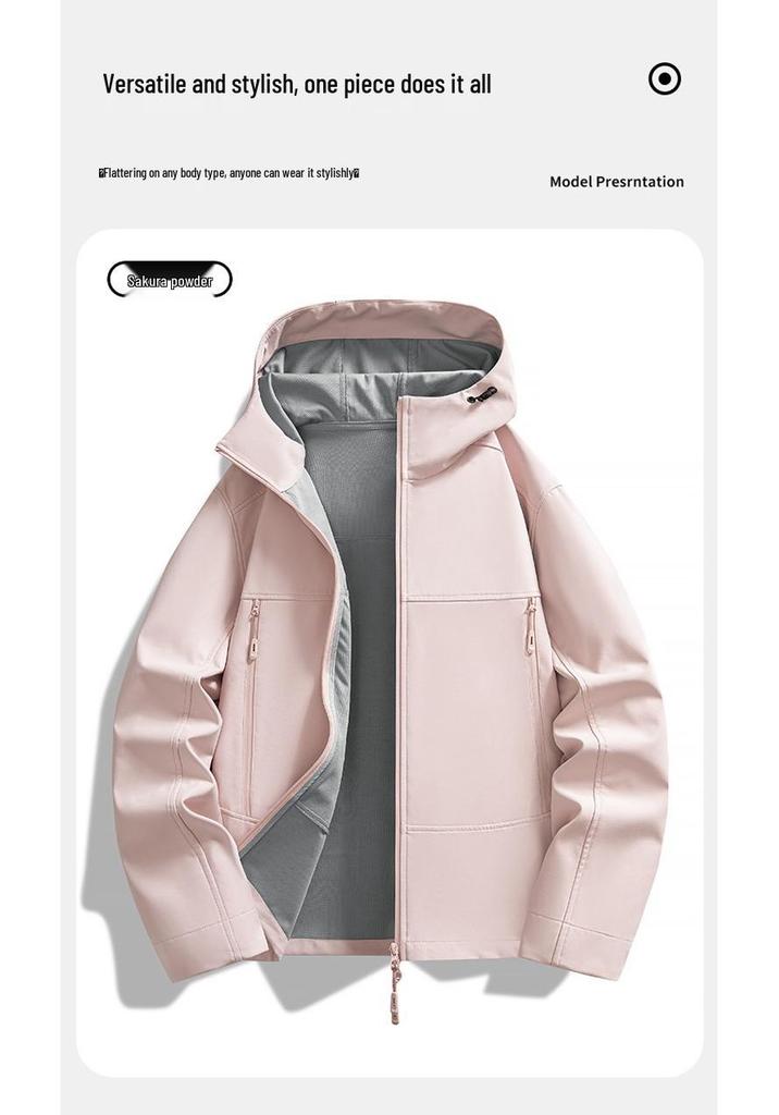 Unisex Soft Shell Trekking Jacket: Windproof, Waterproof Hooded Outerwear for Men, Ideal for Mountaineering and Outdoor Activities.