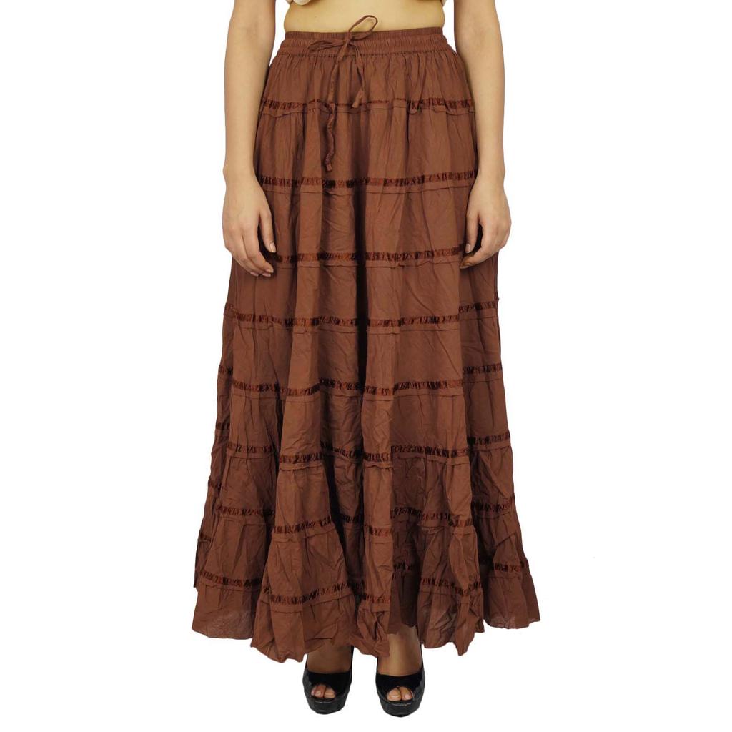 Hippie Women Clothing Gypsy Skirt Long Maxi Cotton Beach Wear
