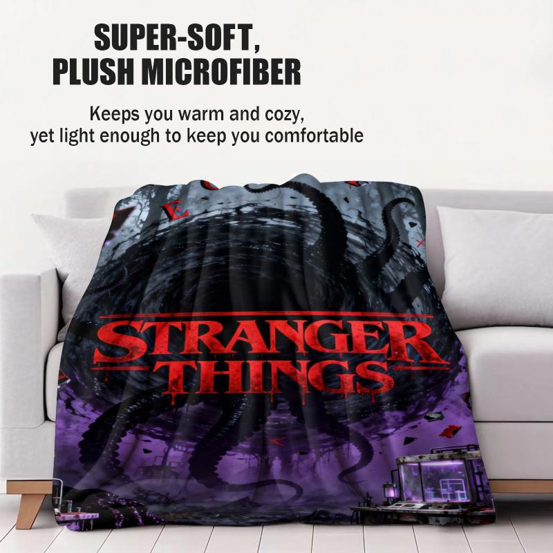 1PC Sci-Fi Horror S-Stranger T-Things Blanket Soft Warmth Flannel Throw Multifunctional Blanket Cozy Home Decorative Fans Gift