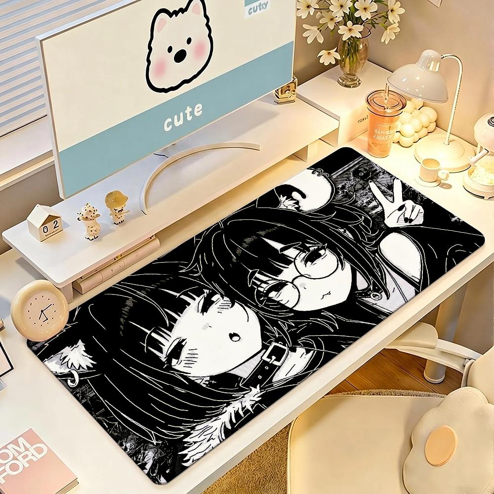 Anime Monokuro Girl Mouse Pad Large Nonslip Gaming Desk Mat Laptop Keyboard Tray Office Pc Hd Print Gamer Black
