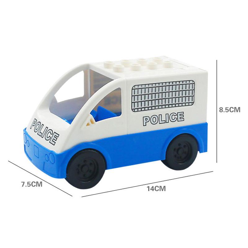 Trailer Car Motorcycle Boat Big Building Blocks Collocation Vehicle Accessory Kid DIY Toys Compatible With Duploed Set Gift