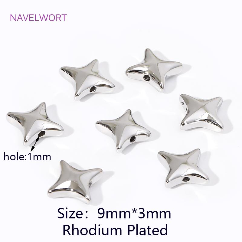 

18K Gold Plated Brass Star Shape Spacer Beads Bracelet Beads For Beading Jewelry Fittings DIY Jewelry Making Supplies Wholesale 5 pieces
