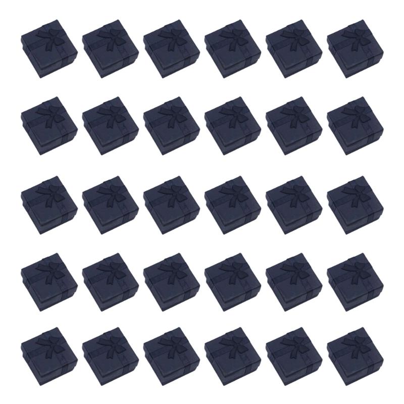 Pack of 30 Jewelry Gift Storage Boxes Small Cardboard Box with Lid and Bowknot for Rings Pendants Necklaces Earrings