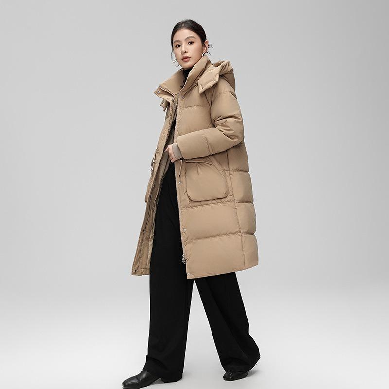 Waist Thin Down Cotton-padded Clothes Women's Medium and Long Winter Fashion Thickened Warm Cotton-padded Clothes Jacket Cotton-padded Jacket