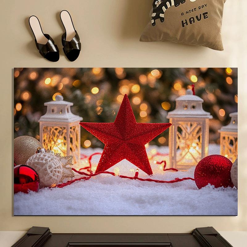 Entry Mat Entry Mat New Christmas Carpet Home Anti-slip and Dirt Can Be Cut Silk Ring Foot Mat