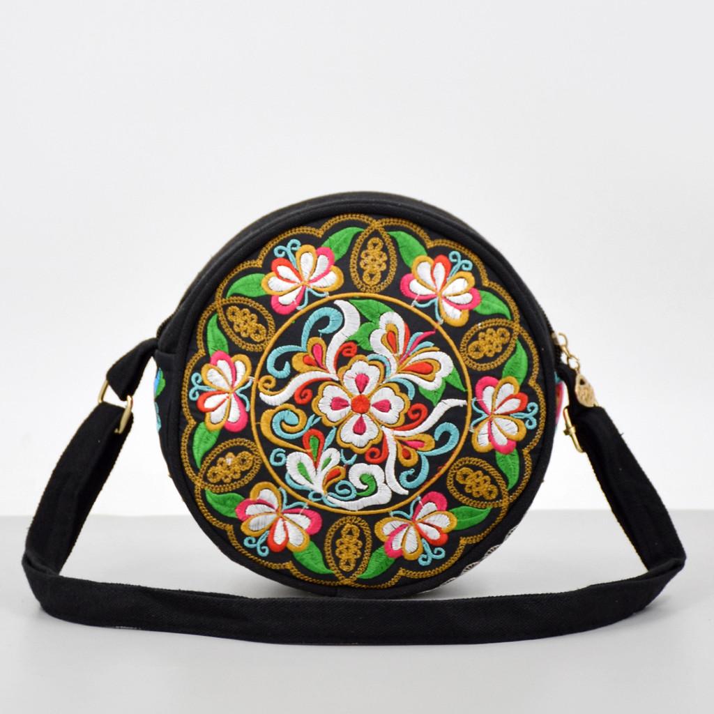 Canvas Ladies Bag With Embroidery For Daily Casual Use