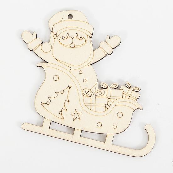 12 Pcs Wooden Christmas Ornaments To Paint Diy Blank Unfinished