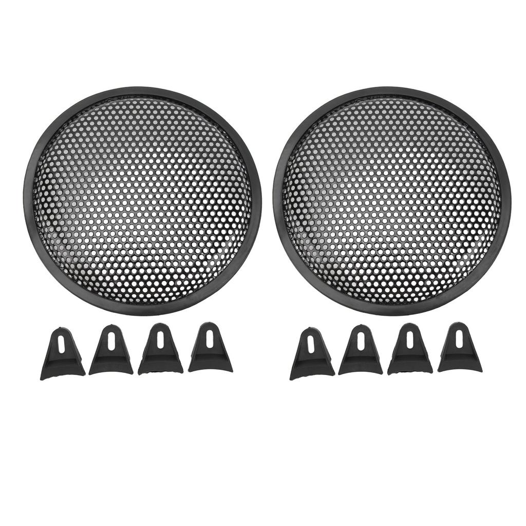 2Pcs Speaker Grill Cover 8 Inch Car RV Black Metal Iron Subwoofer Mesh Grill Cover