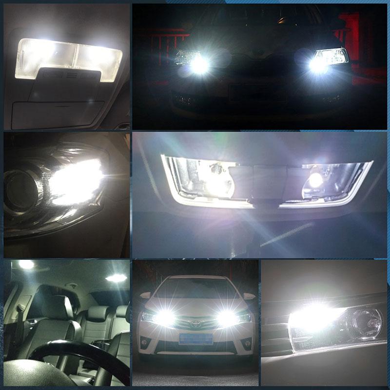 10PCS T10 W5W Car Indication Width Light Interior Dome Light Parking Automatic Wedge Light Canbus No Error Universal 12V 6000k