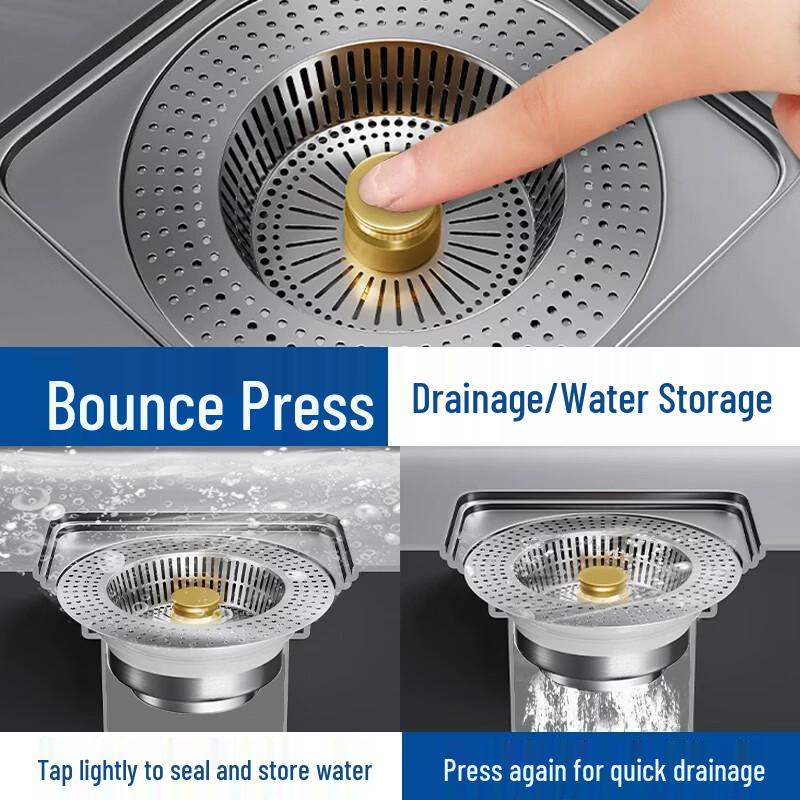 TLXT Stainless Steel Kitchen Sink Strainer & Drain Stopper