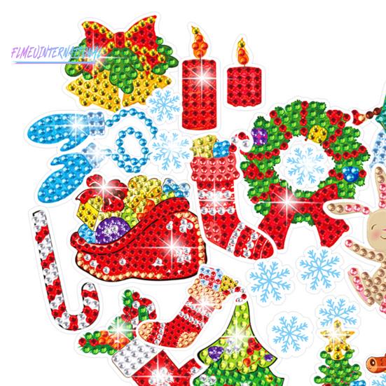 1 Set Diamant Malerei Aufkleber DIY Cartoon Weihnachten Aufkleber Handwerk für Telefon Fall Tasse Rucksack Dekoration