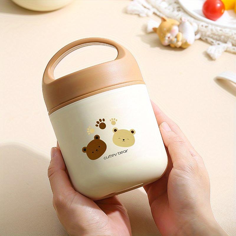 

1pc Student Version Stainless Steel Mini Breakfast Cup, Sealed Handle, Heat Preservation, Portable Outdoor Milk Mug, Soup Pot, Mug Bear Insulation Box