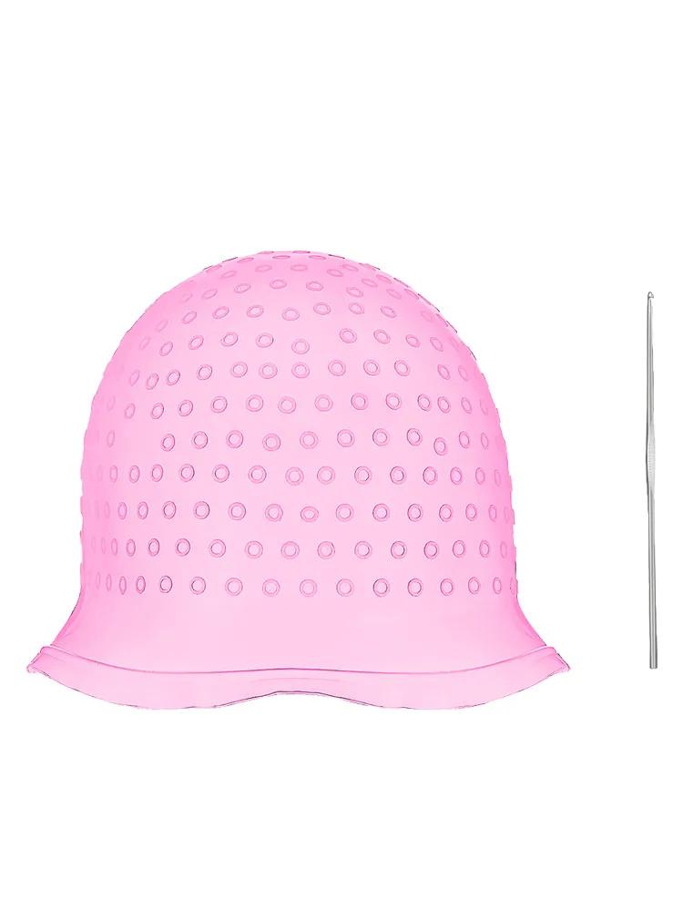 

Silicone hair highlighting cap One Size рожевий