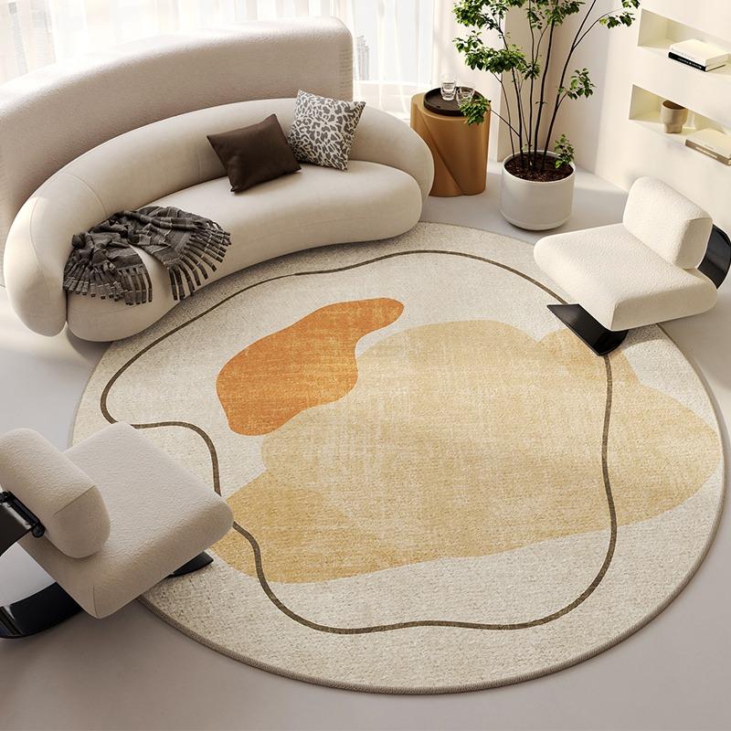 Round Living Room Carpet Large Bedroom Rug Bedside Floor Mat Soft Fluffy Beige Carpets Home Decoration Rugs Alfombra De Salón