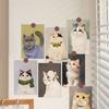 10 Sheets /set Cat Album Card Art Animal Illustrations Nordic-style Decorative Wall Stickers for Living Room