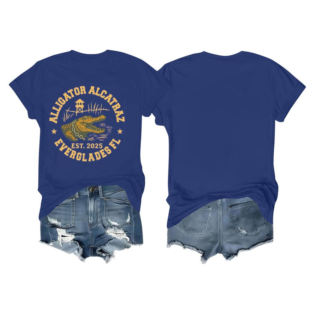 Women's Daily Festival Printed Short Sleeve Floral Short Sleeve Round Neck Retro Short Sleeve Summer Casual Tops