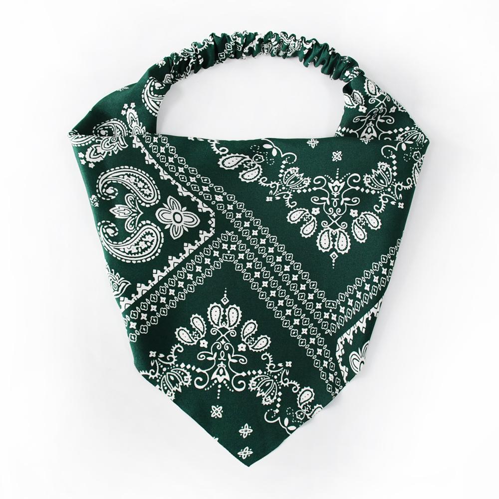 

1 шт. Повязка для волос с цветком кешью, модная, диаметр 20 см, полиэстер, треугольная бандана, резинка, универсальная повязка на голову, мешок для головы