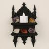 Sturdy Gothic Double Wall Mount Shelf For Heavy Books And Plant Strong Plastic Construction Easy To Assemble Rack