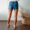 Sommer Damen Jeansshorts Elastische Taille Lässige High Waist Dünne Shorts