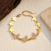 European and American fashion high-end sense multi-element inlaid pearl bracelet niche design butterfly love stainless steel jewelry