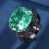Jewelry Copper Bottom Gold Plated Simulation Bird'S Nest Chepala Green Premium Ring Female 14 * 16
