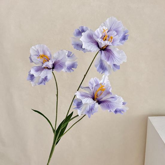 Iris Artificial Flower Realistic Faux Iris Flowers 33" Soft Fabric Indoor Outdoor Decor for Wedding Bridal Bouquets