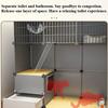 Household Indoor Cat Toilet and Cage Combination Cat Cage Extra Large Free Space Cat House Empty Cage Pet Villa Rabbit Bed Rat