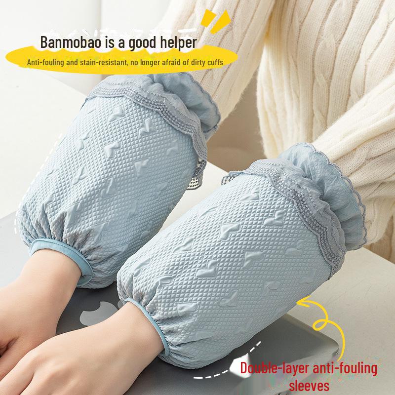 Women's White Lace Waterproof Sleeves - Anti-Fouling, Autumn/Winter Style