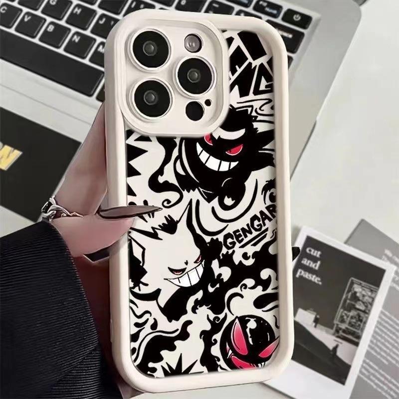 Pokémon Red-eyed Ghost Applies To Apple 15plus Mobile Phone Case 14promax Cute iPhone13 Anti-drop 12