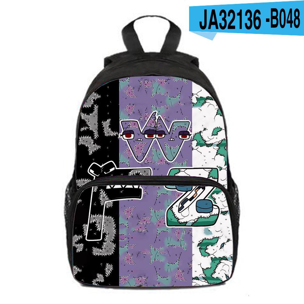 Alphabet Lore Alphabet Legends Backpack, Backpack, Sublimation Printed Outdoor Travel Backpack, Game Peripherals