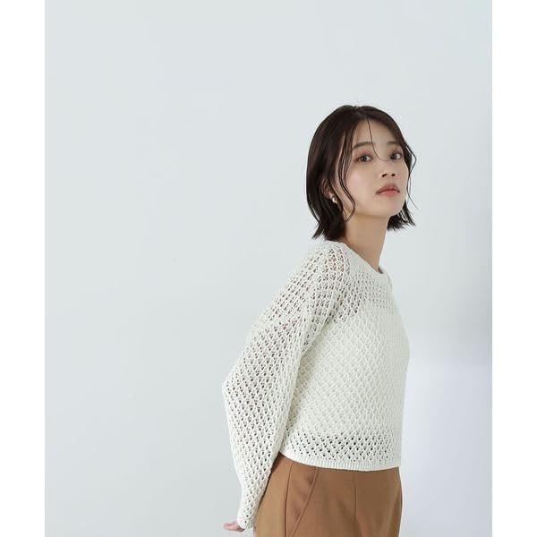 Beauty Mesh Blue [Natural Basic] Sweater, Lamé Knit,