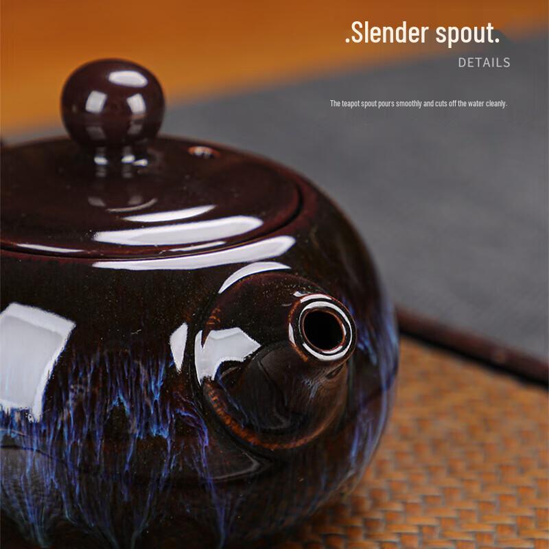 NHZHIW Kiln-Glazed Ceramic Xishi Teapot & Cup Set (5-piece)