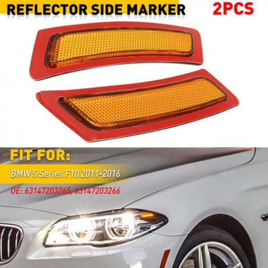 Bumper Reflector Side Front Marker & Right Left Fits BMW Series 5 2011-2016 F10