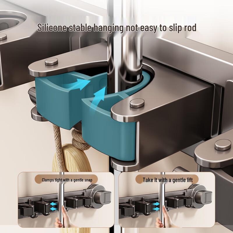 MUYA Suction Cup Mop and Broom Holder