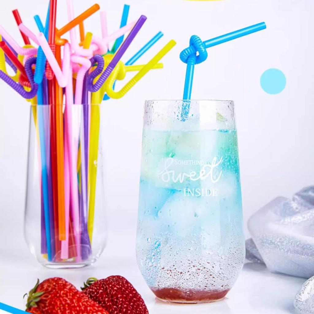 26cm Long Color Straw, Disposable Children's Handicraft, Bendable Drink, Soybean Milk, Milk Tea Shop, Food Grade